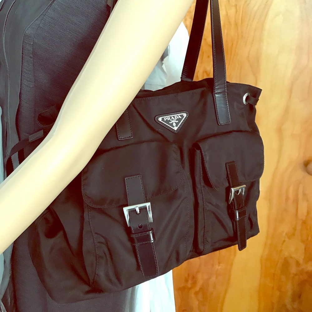 Prada Black Nylon Tote Bag